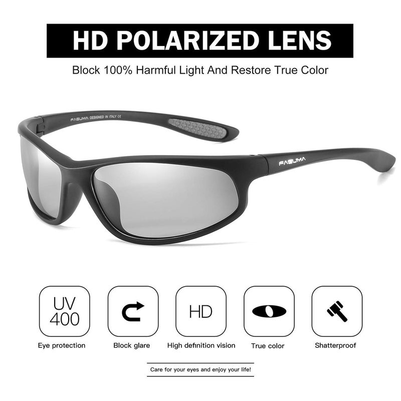 FAGUMA Polarized Sports Sunglasses For Men Cycling Driving Fishing UV400 Protection - Image 3